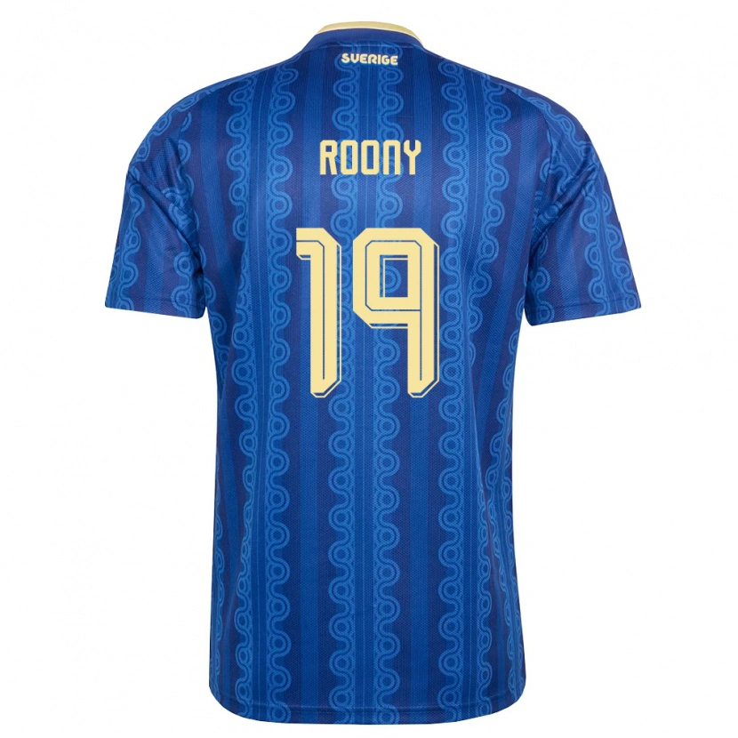 Danxen Män Sverige Roony Bardghji #19 Blå Marin Gul Bortatröja Matchtröjor 26-28 Tröjor T-Tröja