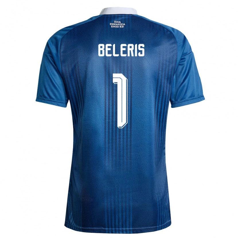 Danxen Män Grekland Efstathios Beleris #1 Marin Blå Vit Bortatröja Matchtröjor 26-28 Tröjor T-Tröja