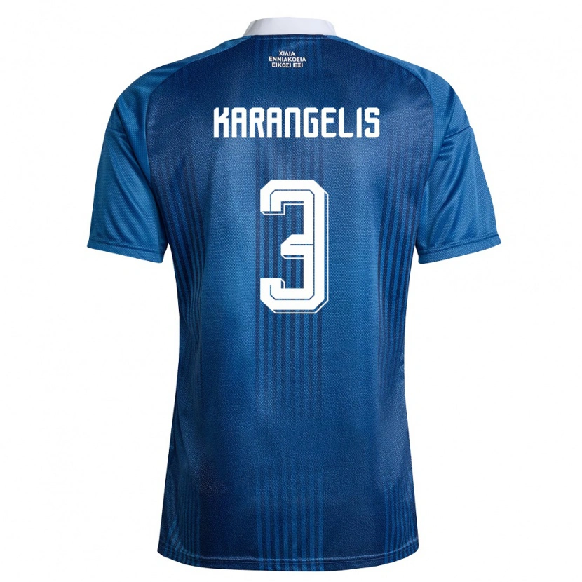 Danxen Män Grekland Konstantinos Karangelis #3 Marin Blå Vit Bortatröja Matchtröjor 26-28 Tröjor T-Tröja
