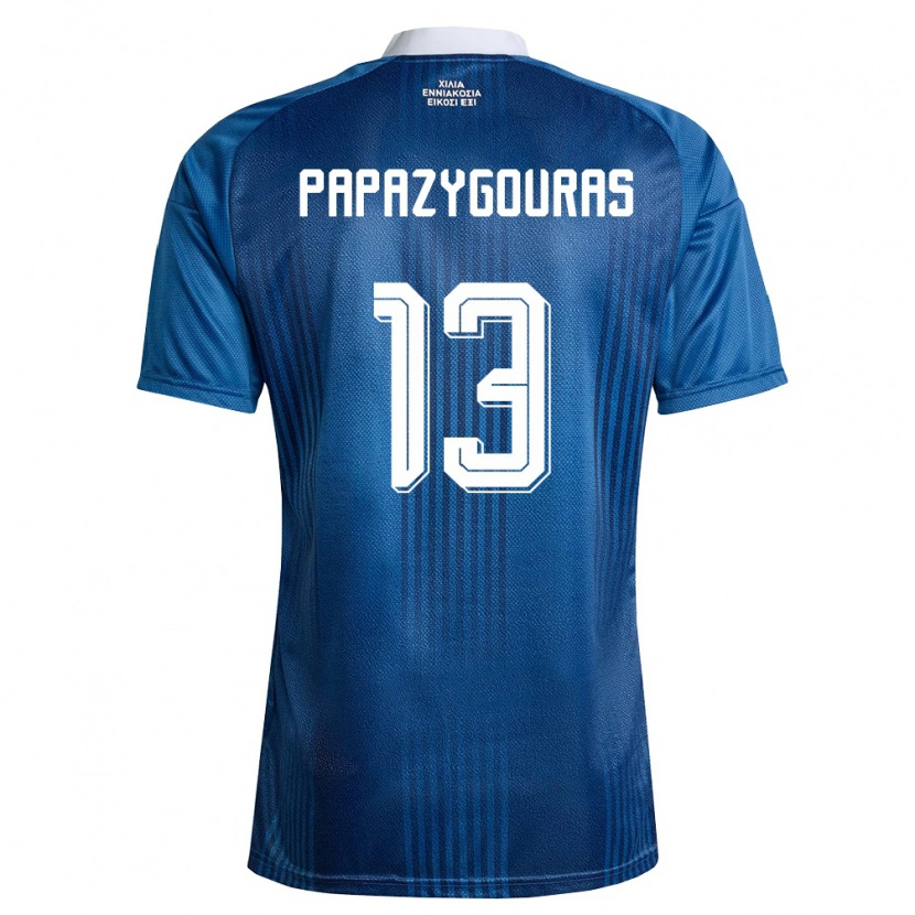 Danxen Män Grekland Dimitrios Papazygouras #13 Marin Blå Vit Bortatröja Matchtröjor 26-28 Tröjor T-Tröja