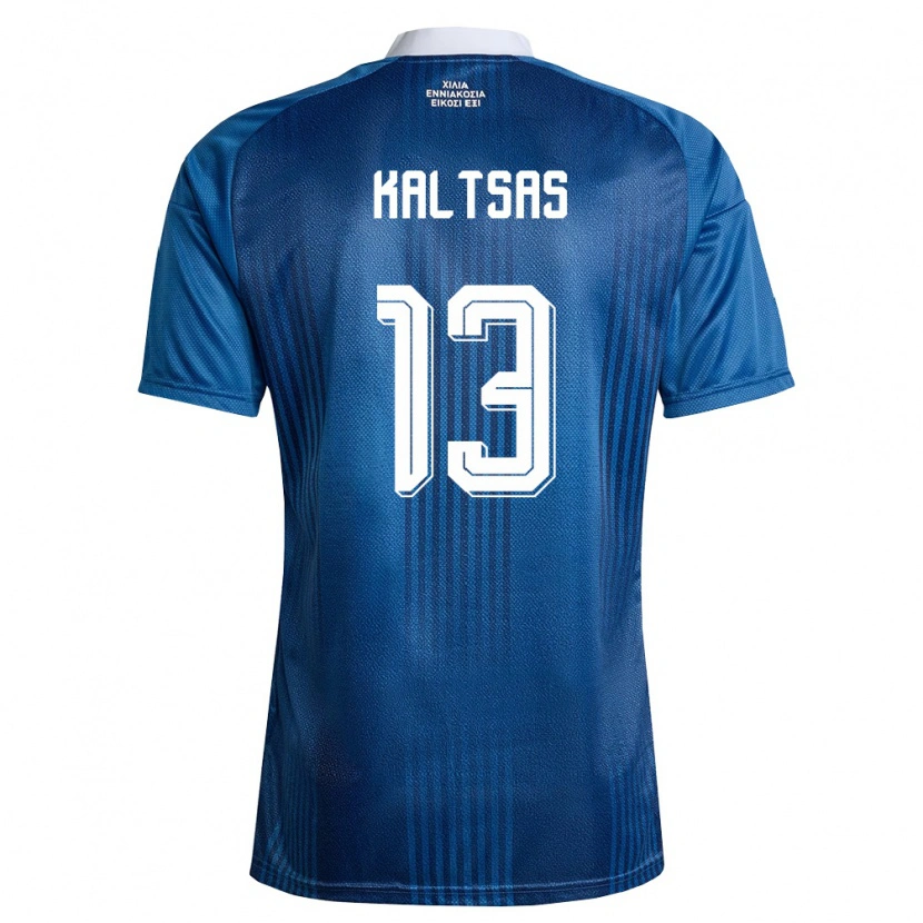 Danxen Män Grekland Vasilios Kaltsas #13 Marin Blå Vit Bortatröja Matchtröjor 26-28 Tröjor T-Tröja