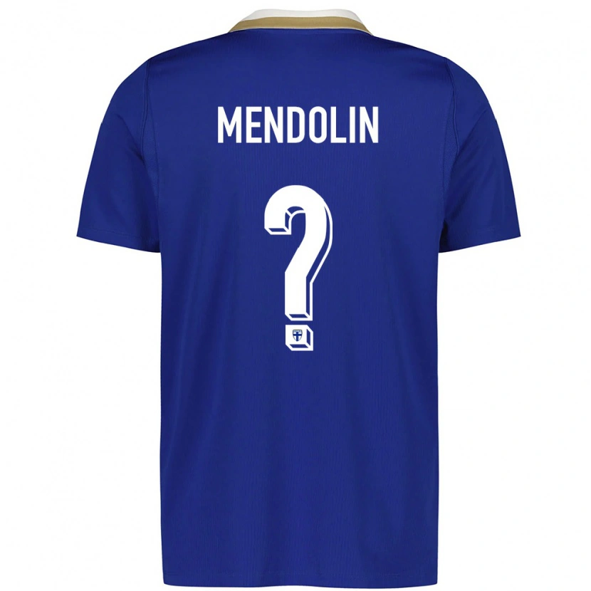 Danxen Män Finland Rasmus Mendolin #0 Blå Vit Bortatröja Matchtröjor 26-28 Tröjor T-Tröja