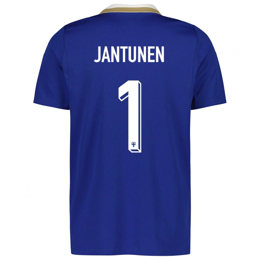 Danxen Män Finland Jaaso Jantunen #1 Blå Vit Bortatröja Matchtröjor 26-28 Tröjor T-Tröja