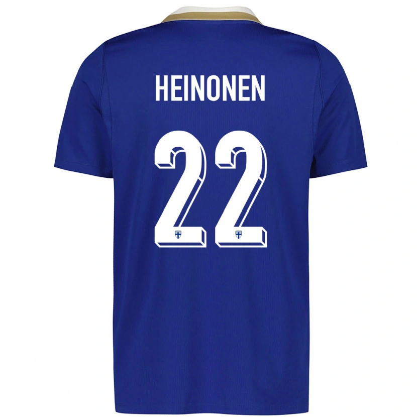 Danxen Män Finland Otto Heinonen #22 Blå Vit Bortatröja Matchtröjor 26-28 Tröjor T-Tröja
