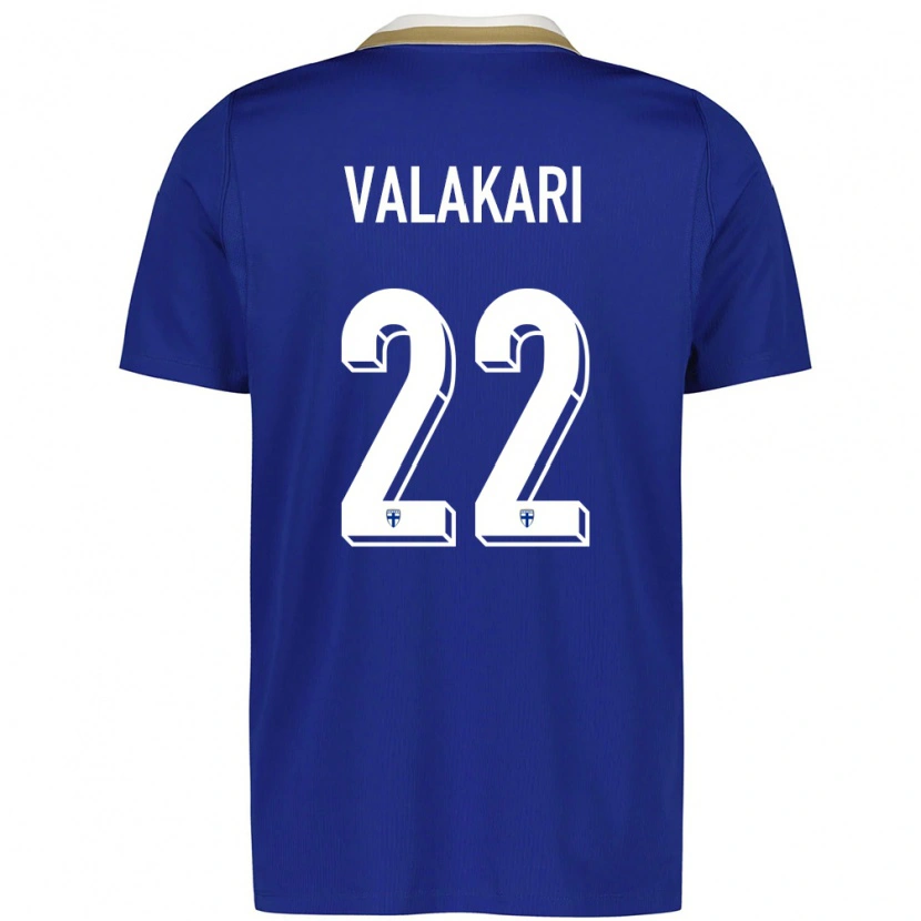 Danxen Män Finland Onni Valakari #22 Blå Vit Bortatröja Matchtröjor 26-28 Tröjor T-Tröja
