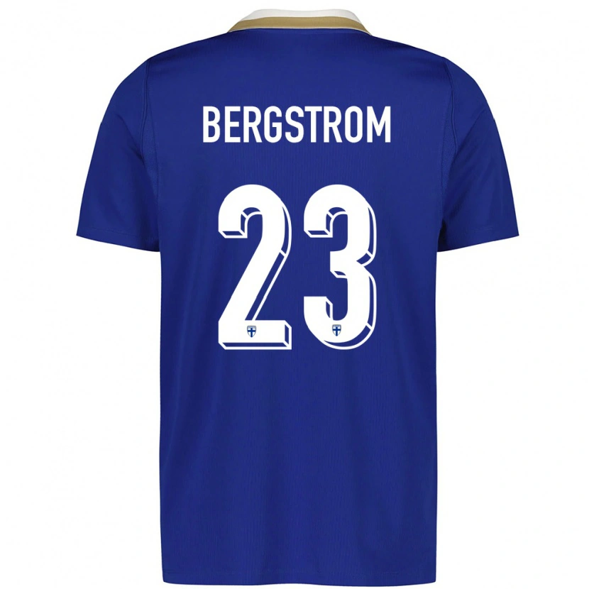 Danxen Män Finland Lucas Bergström #23 Blå Vit Bortatröja Matchtröjor 26-28 Tröjor T-Tröja