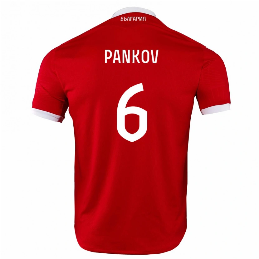 Danxen Män Bulgarien Ivan Pankov #6 Röd Vit Bortatröja Matchtröjor 26-28 Tröjor T-Tröja