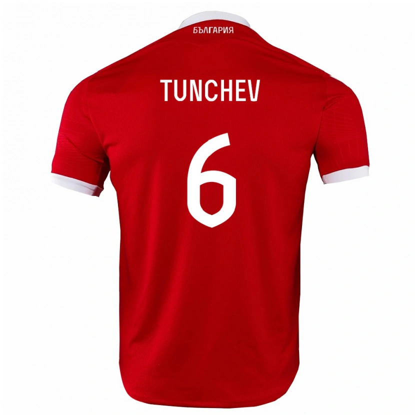 Danxen Män Bulgarien Aleks Tunchev #6 Röd Vit Bortatröja Matchtröjor 26-28 Tröjor T-Tröja