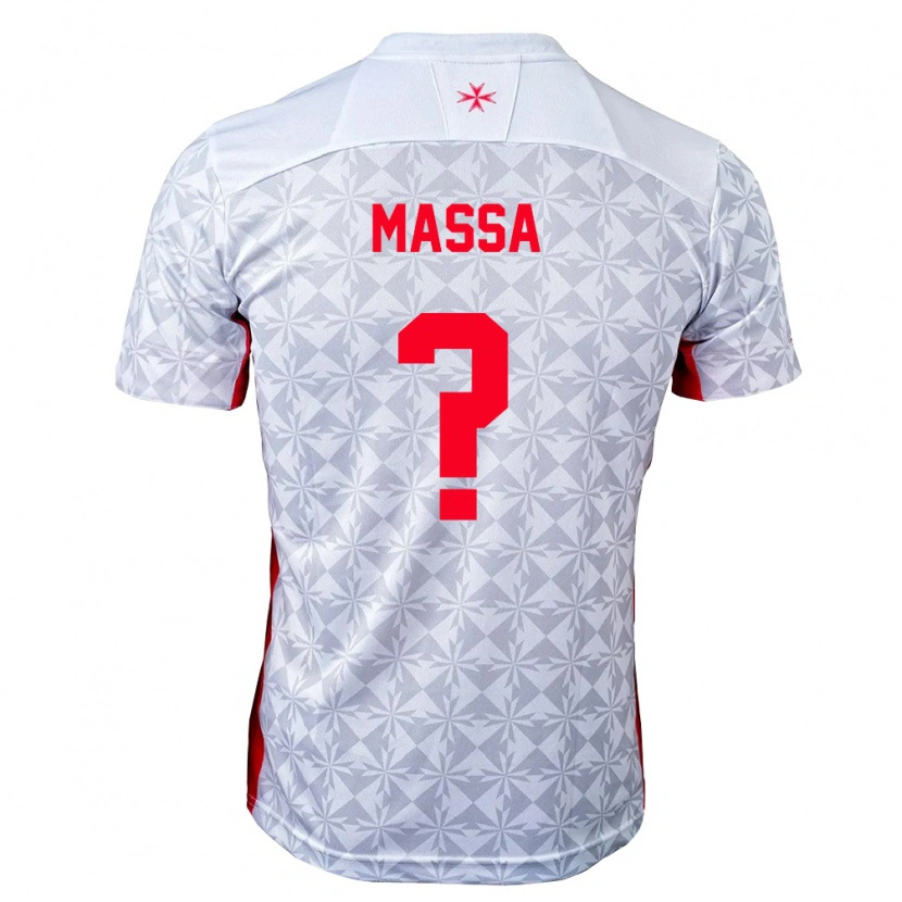 Danxen Män Malta Kyran Massa #0 Grå Vit Röd Bortatröja Matchtröjor 26-28 Tröjor T-Tröja