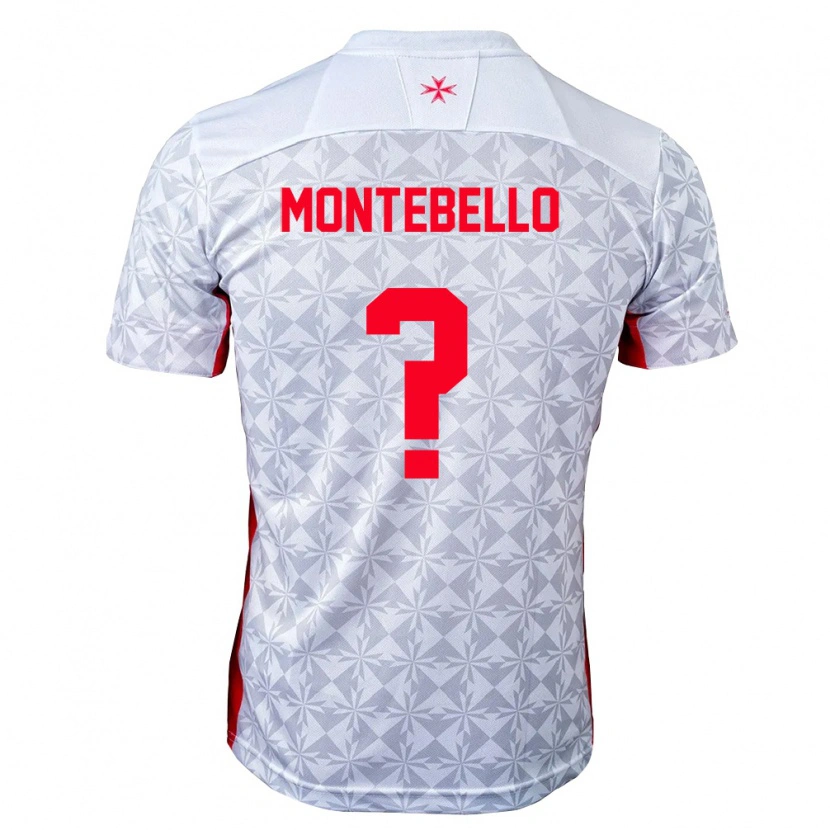 Danxen Män Malta Isaac Montebello #0 Grå Vit Röd Bortatröja Matchtröjor 26-28 Tröjor T-Tröja