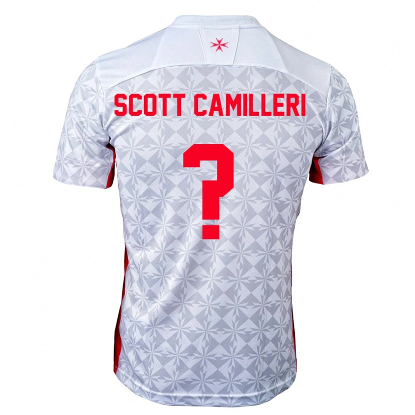 Danxen Män Malta Scott Camilleri #0 Grå Vit Röd Bortatröja Matchtröjor 26-28 Tröjor T-Tröja