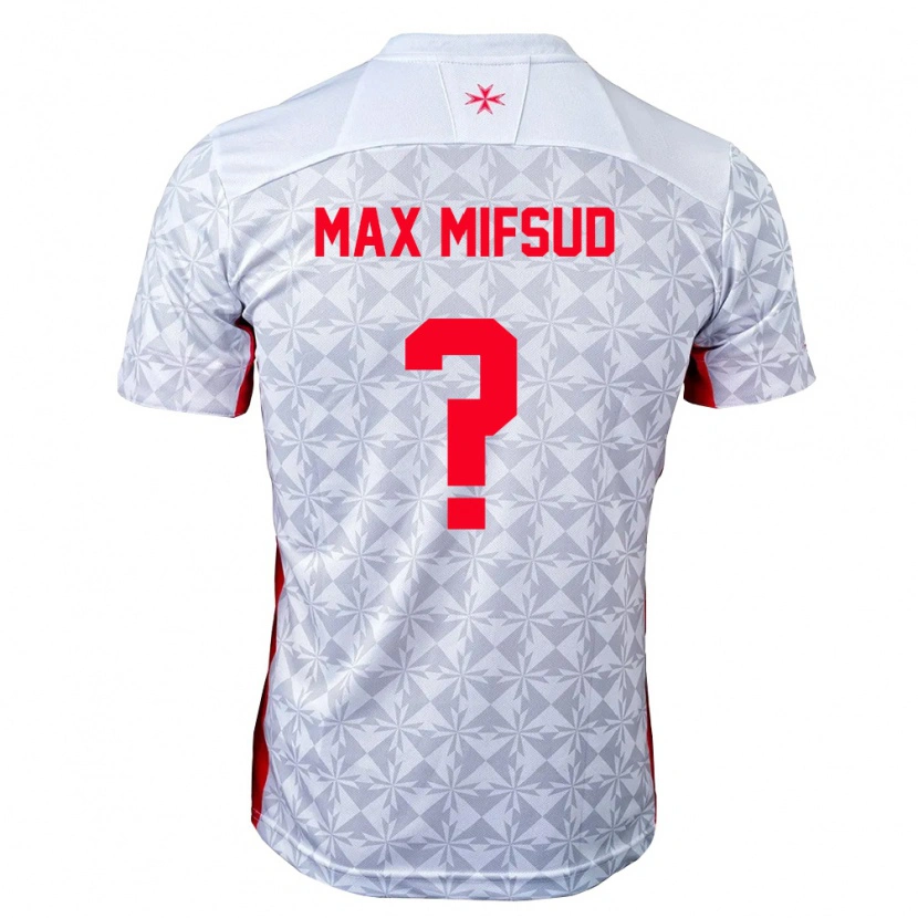 Danxen Män Malta Max Mifsud #0 Grå Vit Röd Bortatröja Matchtröjor 26-28 Tröjor T-Tröja