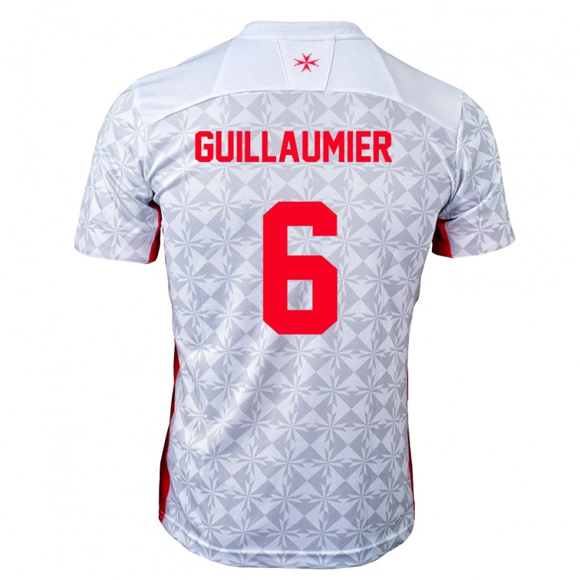 Danxen Män Malta Matthew Guillaumier #6 Grå Vit Röd Bortatröja Matchtröjor 26-28 Tröjor T-Tröja