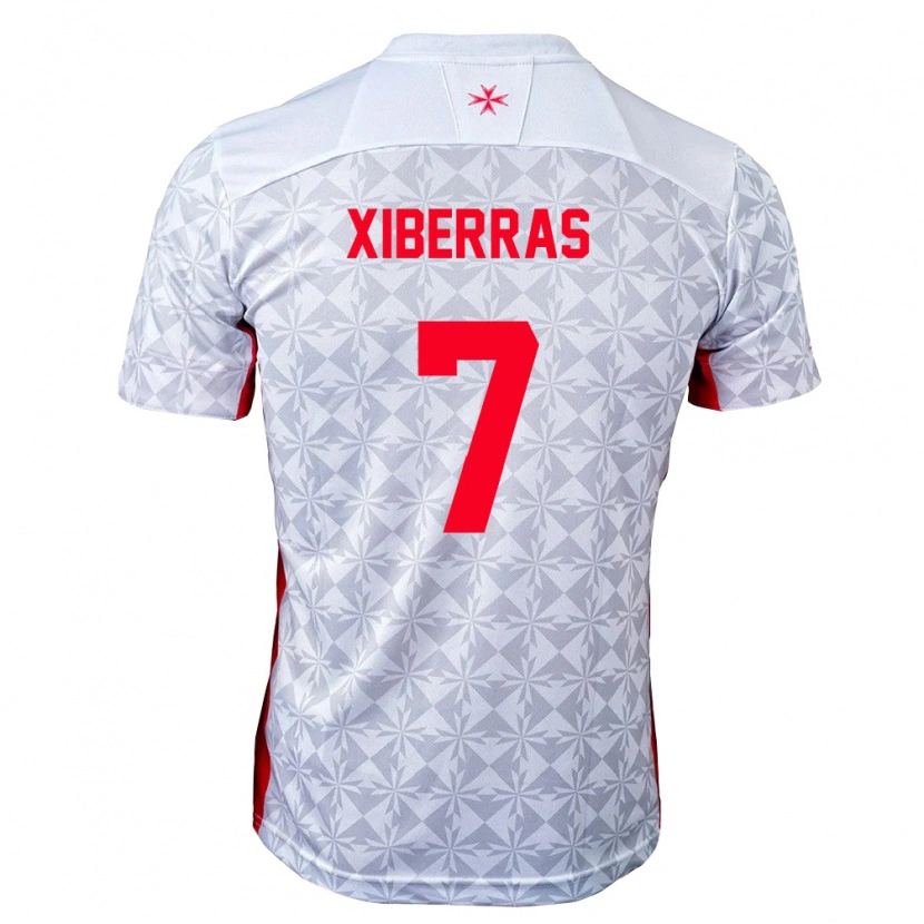 Danxen Män Malta Shaun Xiberras #7 Grå Vit Röd Bortatröja Matchtröjor 26-28 Tröjor T-Tröja