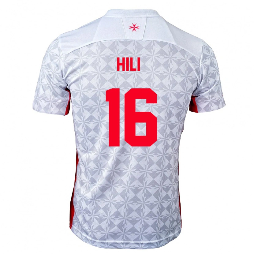 Danxen Män Malta Kayden Hili #16 Grå Vit Röd Bortatröja Matchtröjor 26-28 Tröjor T-Tröja