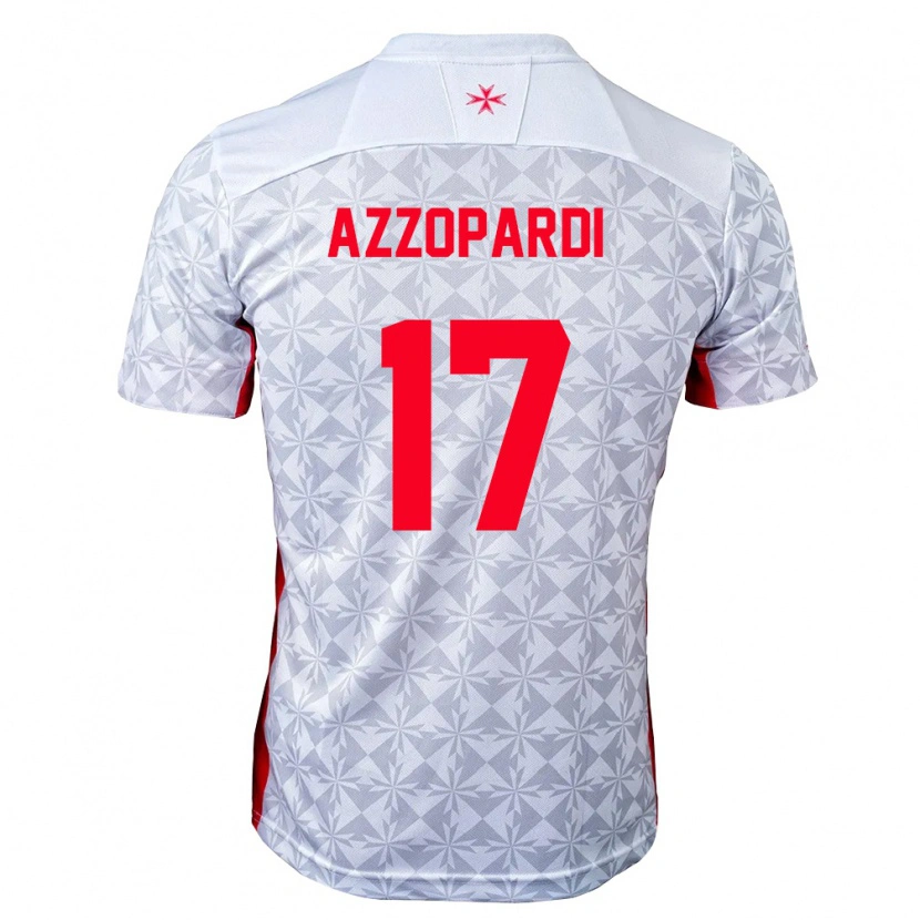 Danxen Män Malta Jake Azzopardi #17 Grå Vit Röd Bortatröja Matchtröjor 26-28 Tröjor T-Tröja