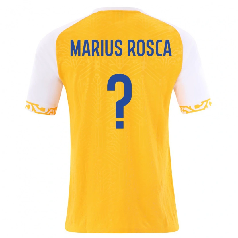 Danxen Män Moldavien Marius Rosca #0 Gul Vit Bortatröja Matchtröjor 26-28 Tröjor T-Tröja