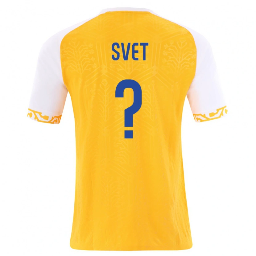 Danxen Män Moldavien Stanislav Svet #0 Gul Vit Bortatröja Matchtröjor 26-28 Tröjor T-Tröja