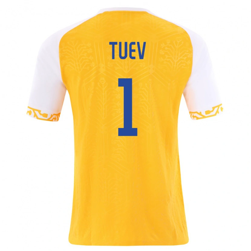 Danxen Män Moldavien Artur Tuev #1 Gul Vit Bortatröja Matchtröjor 26-28 Tröjor T-Tröja