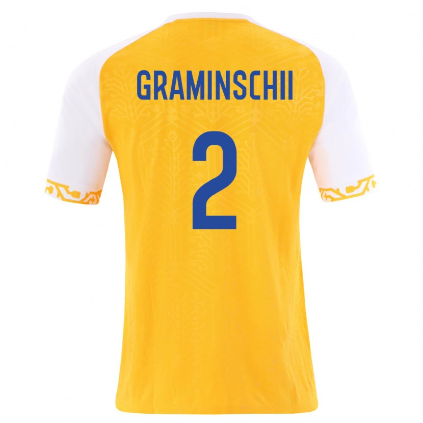 Danxen Män Moldavien Ivan Graminschii #2 Gul Vit Bortatröja Matchtröjor 26-28 Tröjor T-Tröja