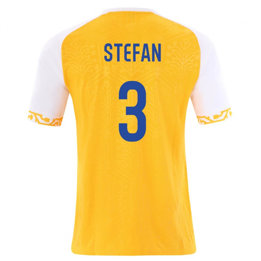 Danxen Män Moldavien Mihail Ștefan #3 Gul Vit Bortatröja Matchtröjor 26-28 Tröjor T-Tröja
