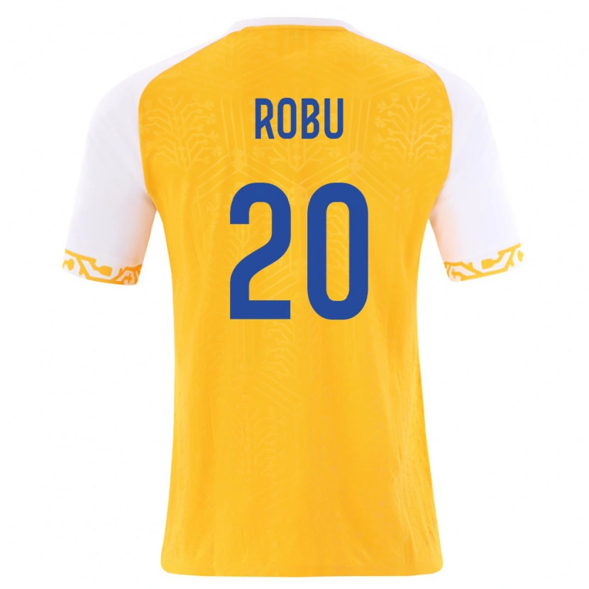 Danxen Män Moldavien Alexandru Robu #20 Gul Vit Bortatröja Matchtröjor 26-28 Tröjor T-Tröja