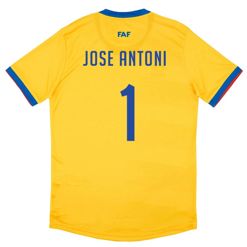 Danxen Män Andorra Josep Antoni #1 Gul Blå Röd Bortatröja Matchtröjor 26-28 Tröjor T-Tröja