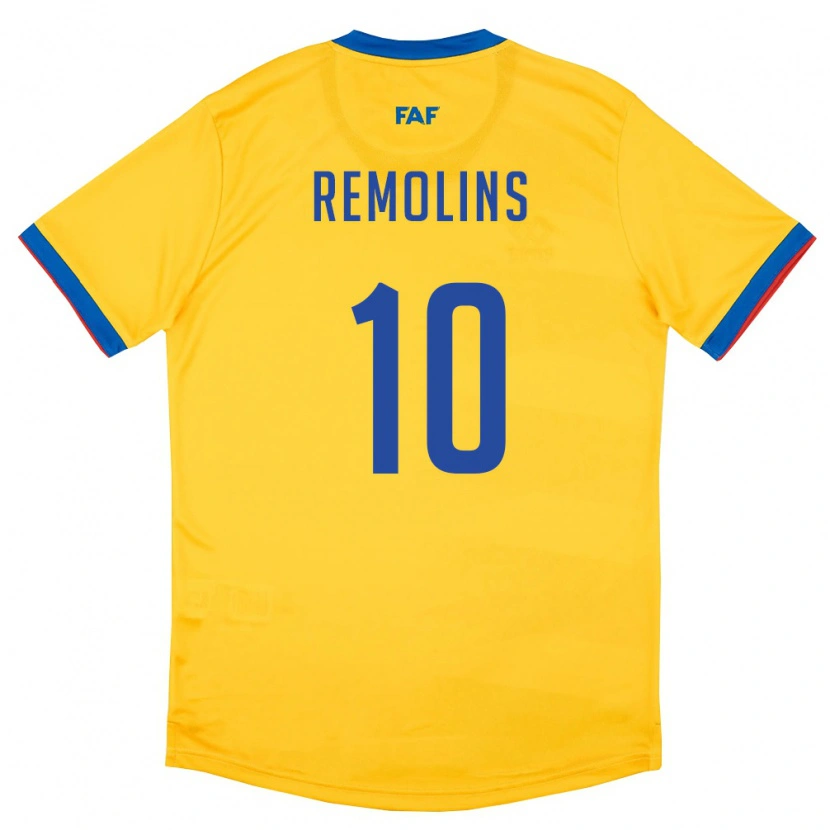 Danxen Män Andorra Ot Remolins #10 Gul Blå Röd Bortatröja Matchtröjor 26-28 Tröjor T-Tröja