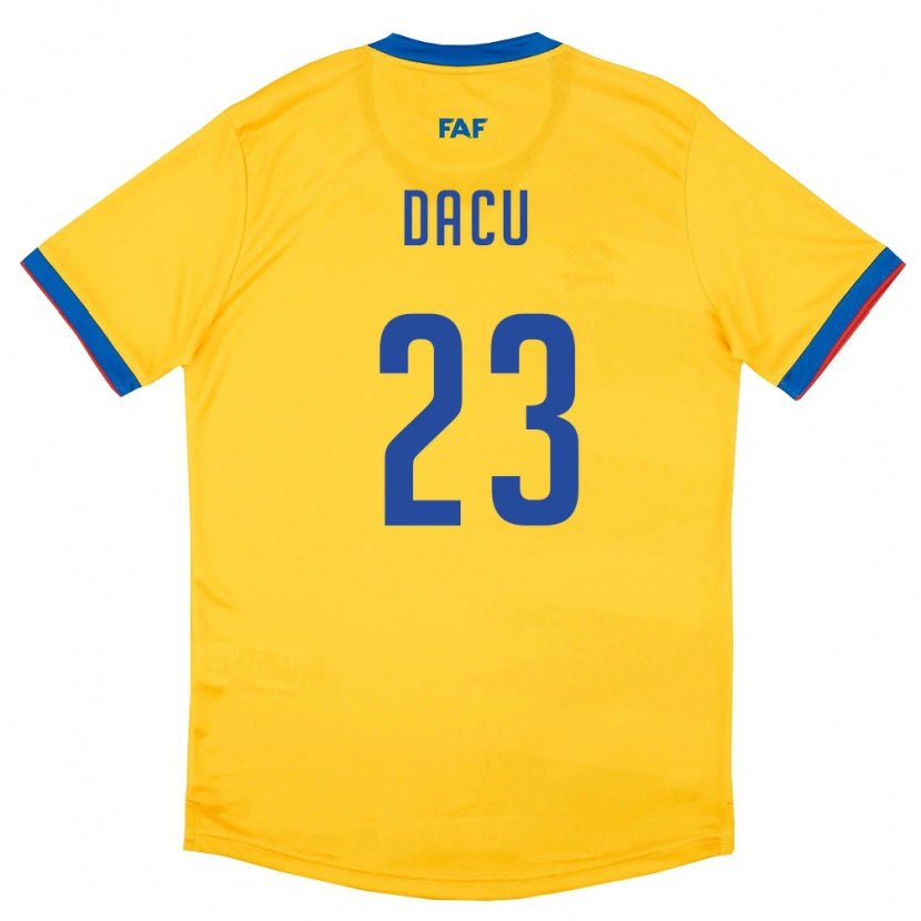 Danxen Män Andorra Dacu #23 Gul Blå Röd Bortatröja Matchtröjor 26-28 Tröjor T-Tröja