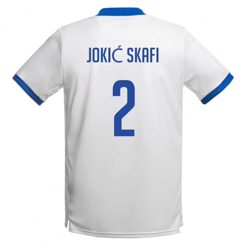 Danxen Män Cypern Georgios Jokić Skafi #2 Vit Kunglig Blå Bortatröja Matchtröjor 26-28 Tröjor T-Tröja