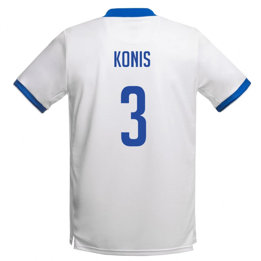 Danxen Män Cypern Antonis Konis #3 Vit Kunglig Blå Bortatröja Matchtröjor 26-28 Tröjor T-Tröja