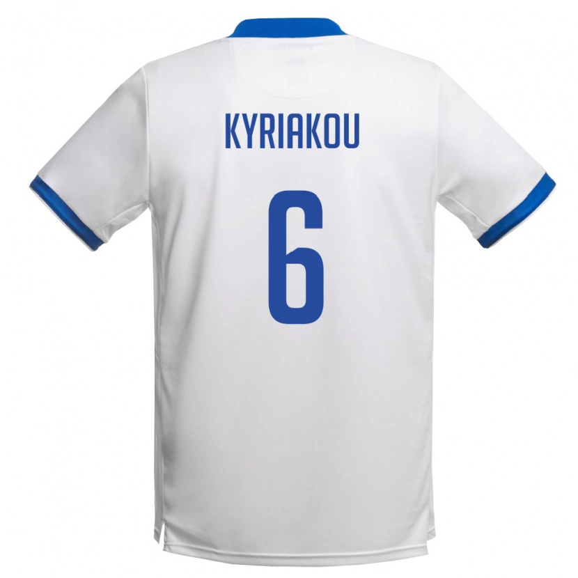 Danxen Män Cypern Kyriakos Kyriakou #6 Vit Kunglig Blå Bortatröja Matchtröjor 26-28 Tröjor T-Tröja
