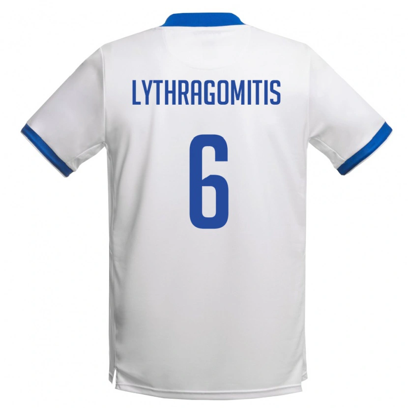 Danxen Män Cypern Konstantinos Lythragomitis #6 Vit Kunglig Blå Bortatröja Matchtröjor 26-28 Tröjor T-Tröja