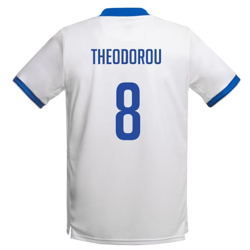 Danxen Män Cypern Markos Theodorou #8 Vit Kunglig Blå Bortatröja Matchtröjor 26-28 Tröjor T-Tröja
