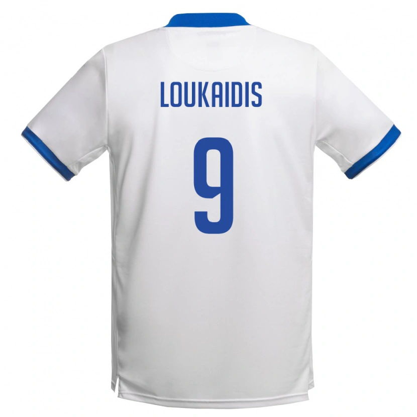 Danxen Män Cypern Christos Loukaidis #9 Vit Kunglig Blå Bortatröja Matchtröjor 26-28 Tröjor T-Tröja