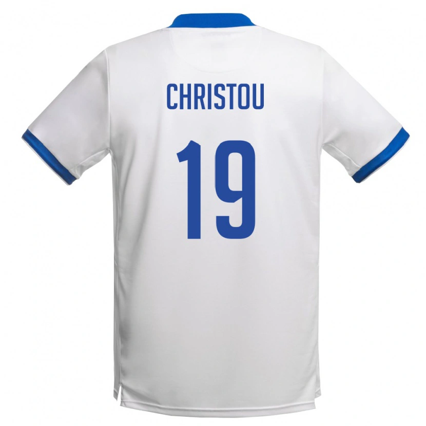 Danxen Män Cypern Andreas Christou #19 Vit Kunglig Blå Bortatröja Matchtröjor 26-28 Tröjor T-Tröja