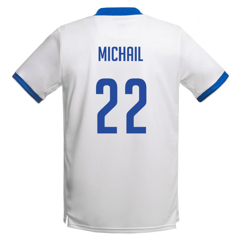 Danxen Män Cypern Pantelis Michail #22 Vit Kunglig Blå Bortatröja Matchtröjor 26-28 Tröjor T-Tröja