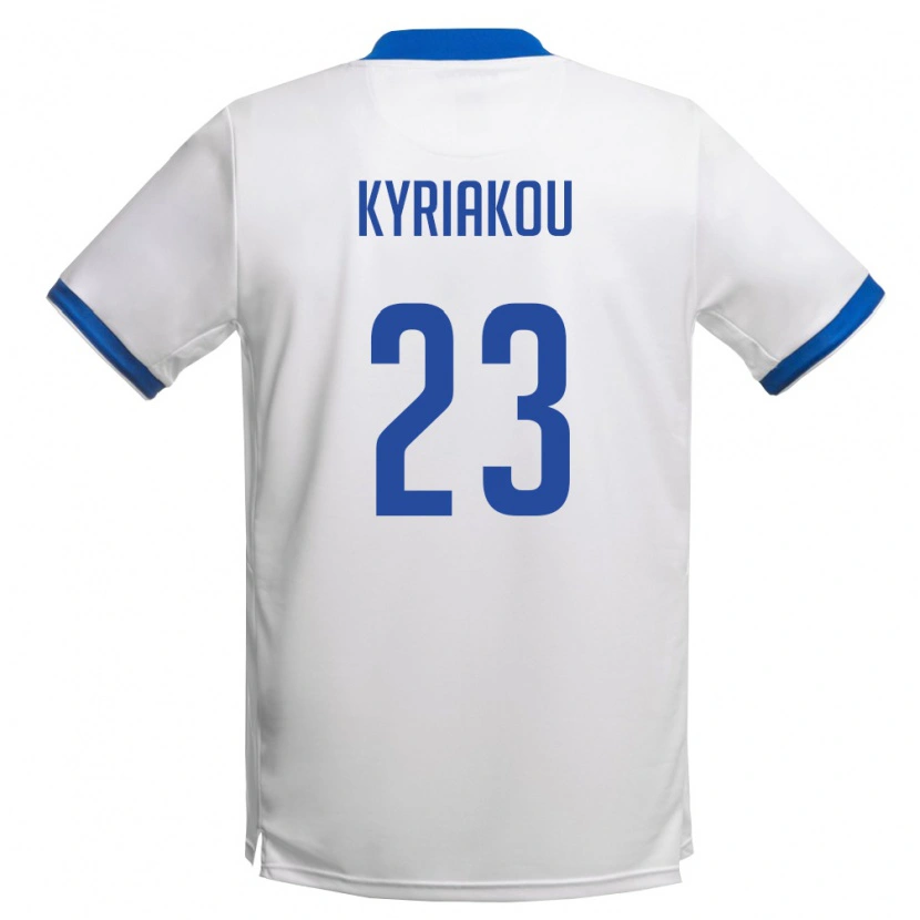 Danxen Män Cypern Charalampos Kyriakou #23 Vit Kunglig Blå Bortatröja Matchtröjor 26-28 Tröjor T-Tröja