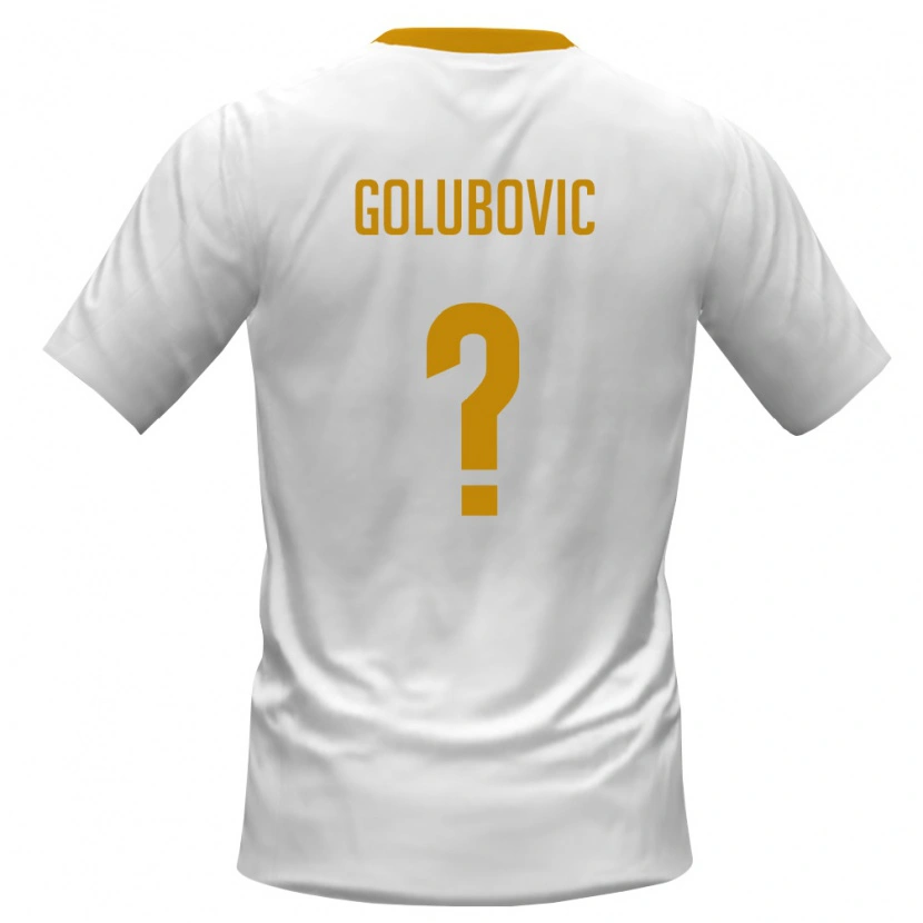 Danxen Män Montenegro Aleksa Golubovic #0 Vit Röd Gul Bortatröja Matchtröjor 26-28 Tröjor T-Tröja