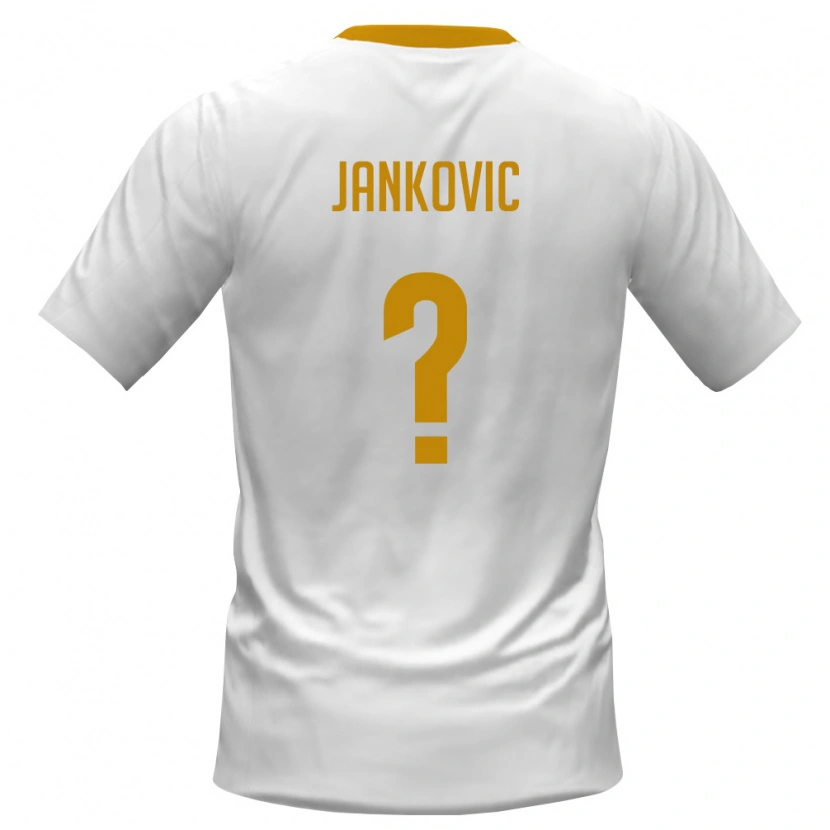 Danxen Män Montenegro Damjan Jankovic #0 Vit Röd Gul Bortatröja Matchtröjor 26-28 Tröjor T-Tröja