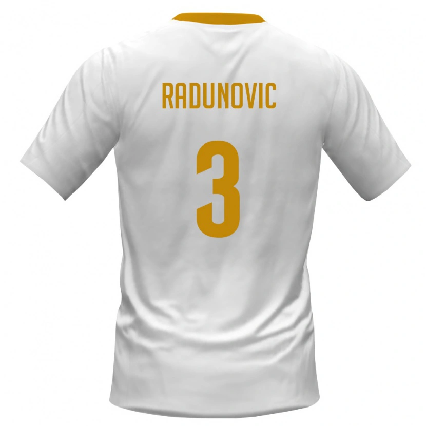 Danxen Män Montenegro Risto Radunovic #3 Vit Röd Gul Bortatröja Matchtröjor 26-28 Tröjor T-Tröja