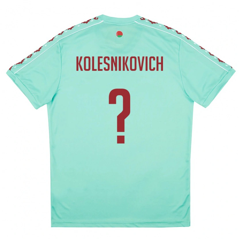 Danxen Män Belarus Nikita Kolesnikovich #0 Ljus Grön Burgund Bortatröja Matchtröjor 26-28 Tröjor T-Tröja