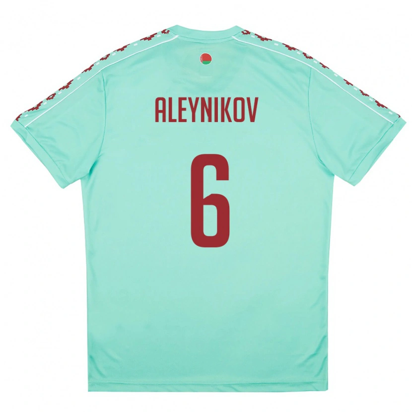 Danxen Män Belarus Marat Aleynikov #6 Ljus Grön Burgund Bortatröja Matchtröjor 26-28 Tröjor T-Tröja