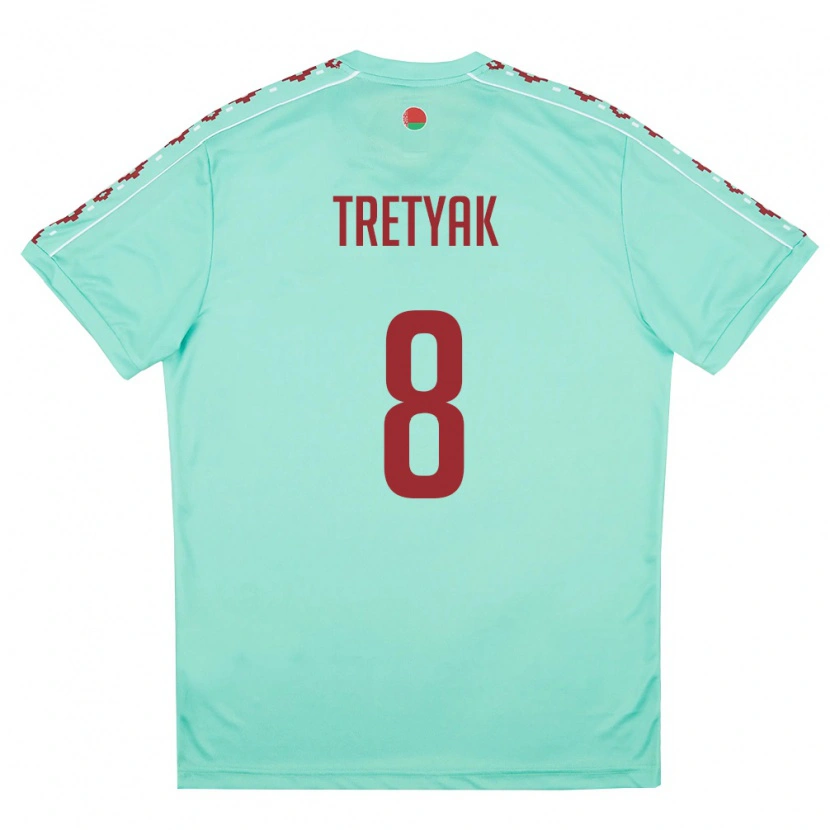 Danxen Män Belarus Vladislav Tretyak #8 Ljus Grön Burgund Bortatröja Matchtröjor 26-28 Tröjor T-Tröja