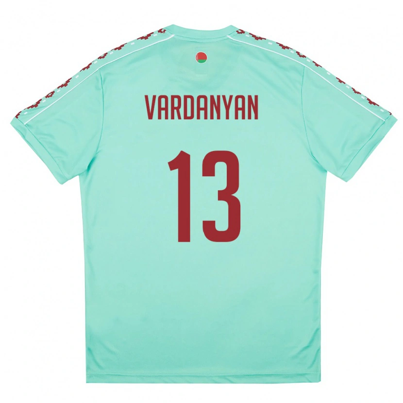 Danxen Män Belarus Karen Vardanyan #13 Ljus Grön Burgund Bortatröja Matchtröjor 26-28 Tröjor T-Tröja