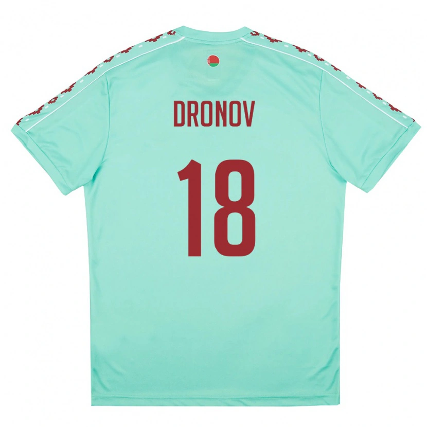 Danxen Män Belarus Stanislav Dronov #18 Ljus Grön Burgund Bortatröja Matchtröjor 26-28 Tröjor T-Tröja