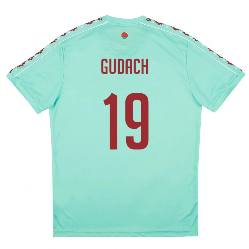 Danxen Män Belarus Timofey Gudach #19 Ljus Grön Burgund Bortatröja Matchtröjor 26-28 Tröjor T-Tröja