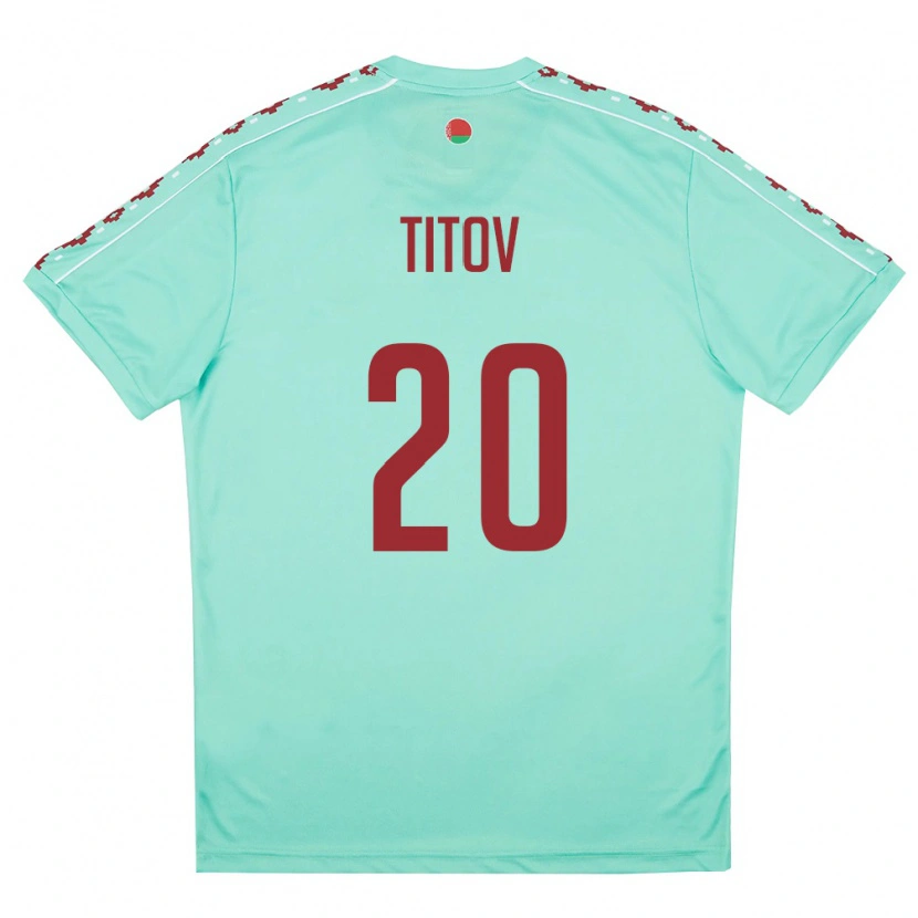 Danxen Män Belarus Marat Titov #20 Ljus Grön Burgund Bortatröja Matchtröjor 26-28 Tröjor T-Tröja