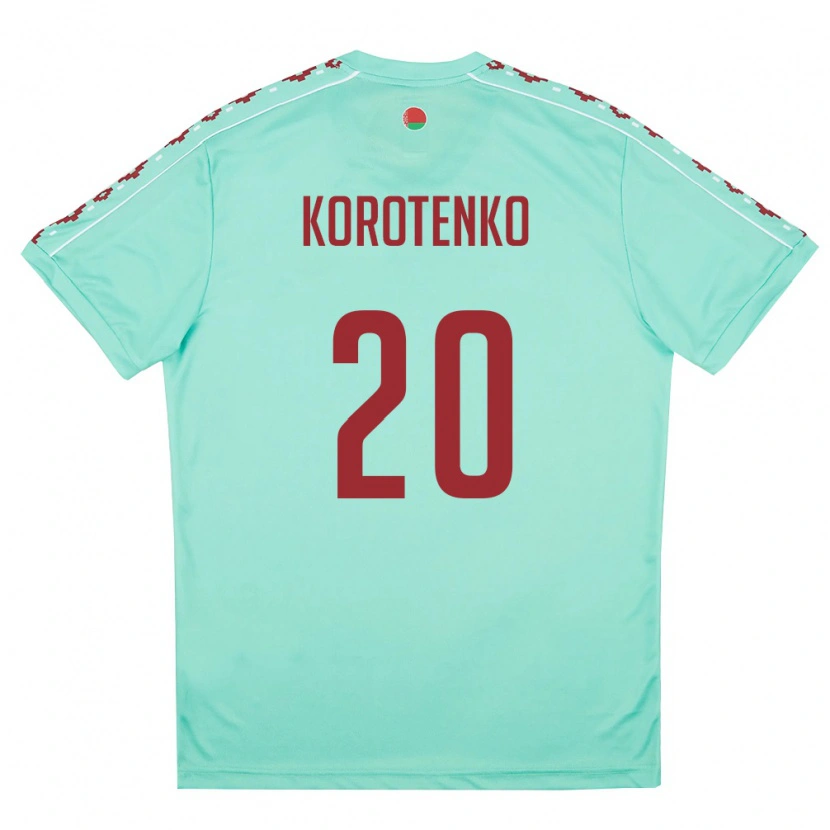 Danxen Män Belarus Bogdan Korotenko #20 Ljus Grön Burgund Bortatröja Matchtröjor 26-28 Tröjor T-Tröja