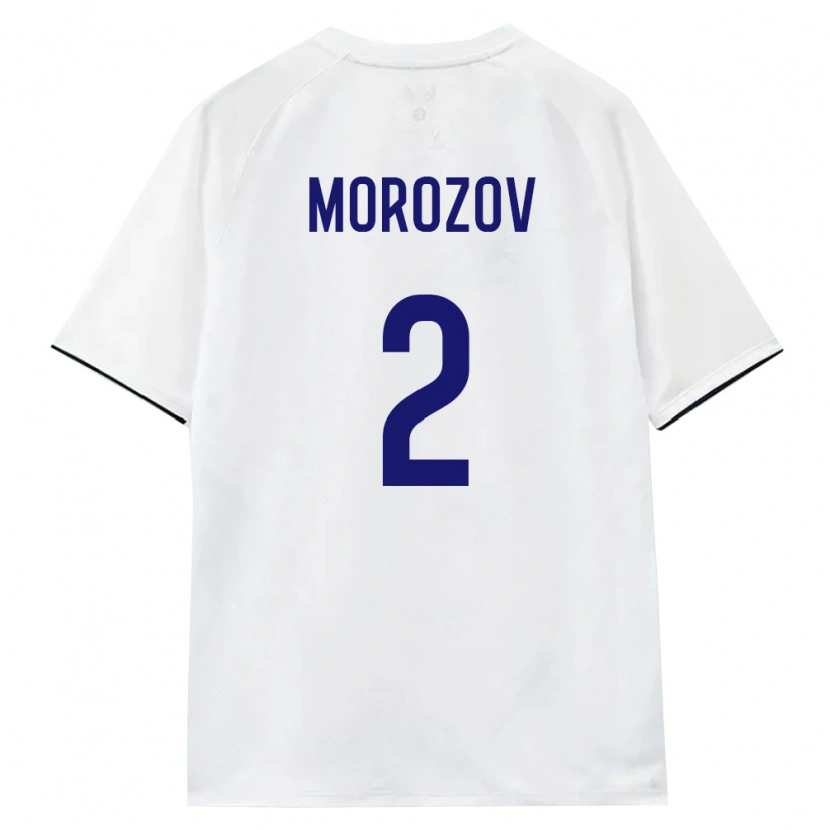 Danxen Män Ryssland Evgeniy Morozov #2 Vit Brun Svart Bortatröja Matchtröjor 26-28 Tröjor T-Tröja